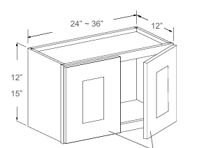 Wall Cabinet - 24"-36"W x 12"H & 15"H