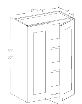 Wall Cabinet - 24"-42"W x 30"H & 36"H
