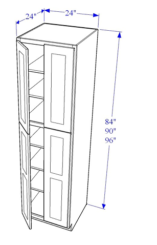 Pantry Cabinet, 24" 4 Doors - Essential Collection