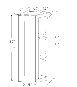 End Corner Wall Cabinet - 12"W x 30"H & 36"H