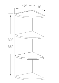 End Wall Shelf  - 9"W x 30"H & 36"H