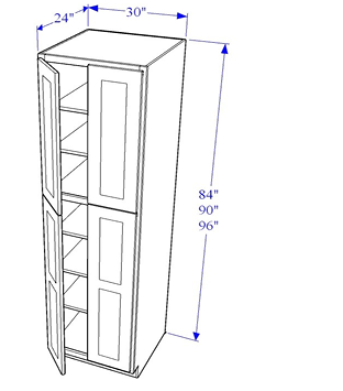Pantry Cabinet 30" 4 Doors - Essential Collection