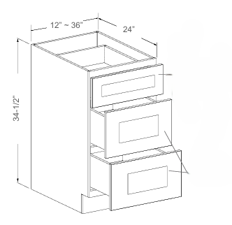 Drawer Base with 3 Drawers