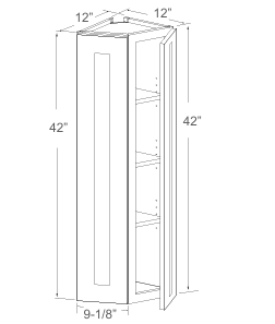 End Corner Wall Cabinet - 12"W x 42"H