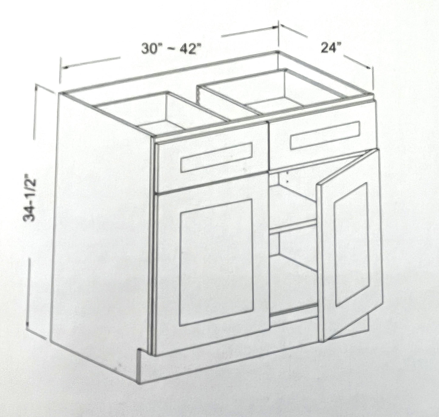 Base Cabinet with 2 Drawers & 2 Doors