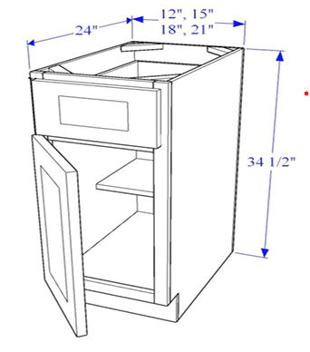 Base Cabinet with 1 Drawer & 1 Door - Essential Collection