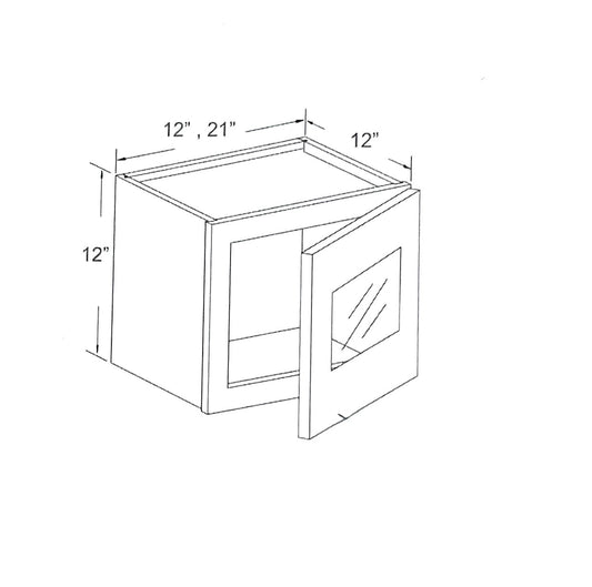 Wall Cabinet with Glass Insert Door -12"H