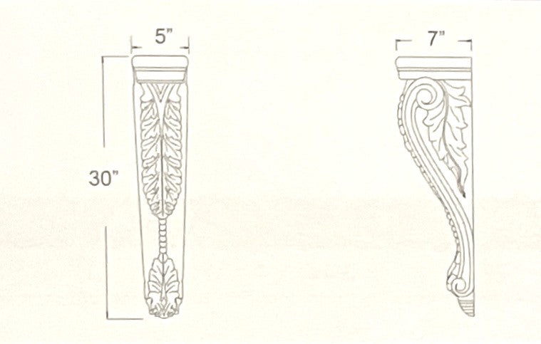 Large Acanthus Corbel 30"