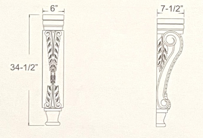 Large Acanthus Corbel 34 1/2"