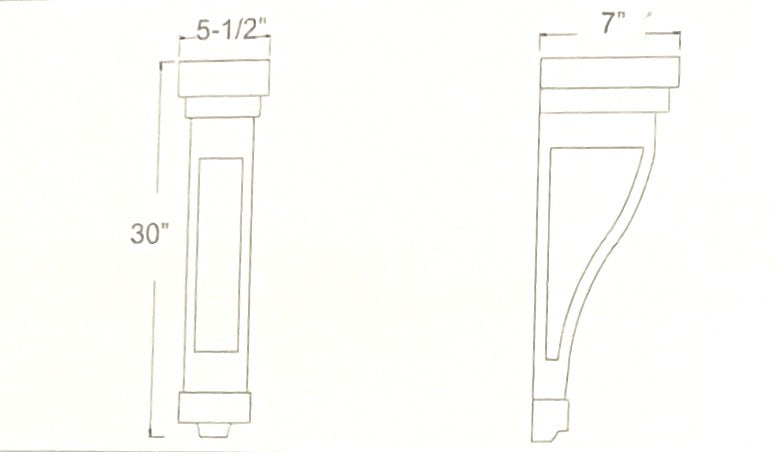 Large Mission Corbel 5 1/2"