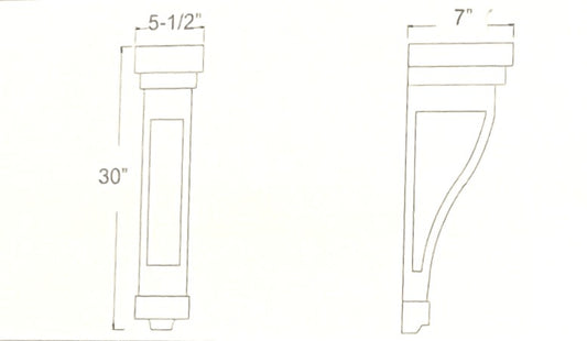 Large Mission Corbel 5 1/2"
