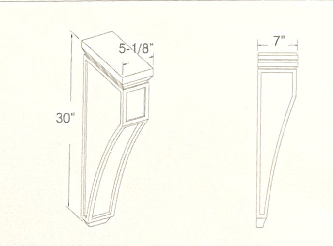 Large Mission Corbel 5 1/8"