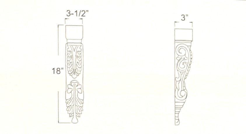 Narrow Acanthus Corbel