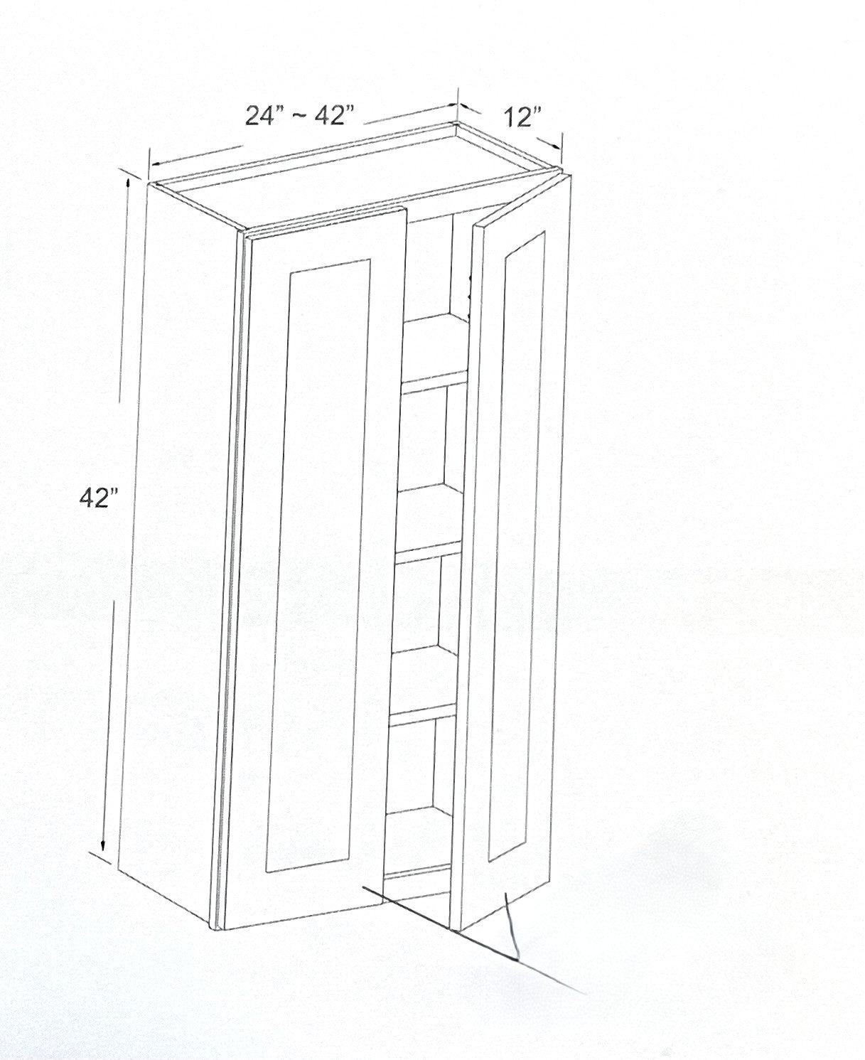 Wall Cabinet - 24"-42"W x 42"H