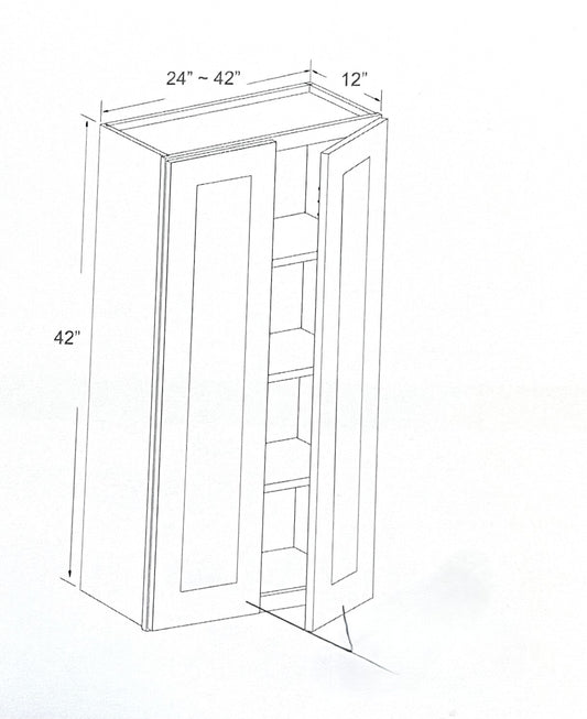 Wall Cabinet - 24"-42"W x 42"H