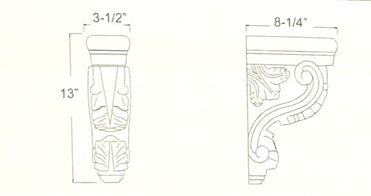 Acanthus Corbel 13"