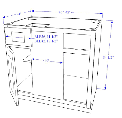 Blind Corner Base Cabinet - Essential Collection