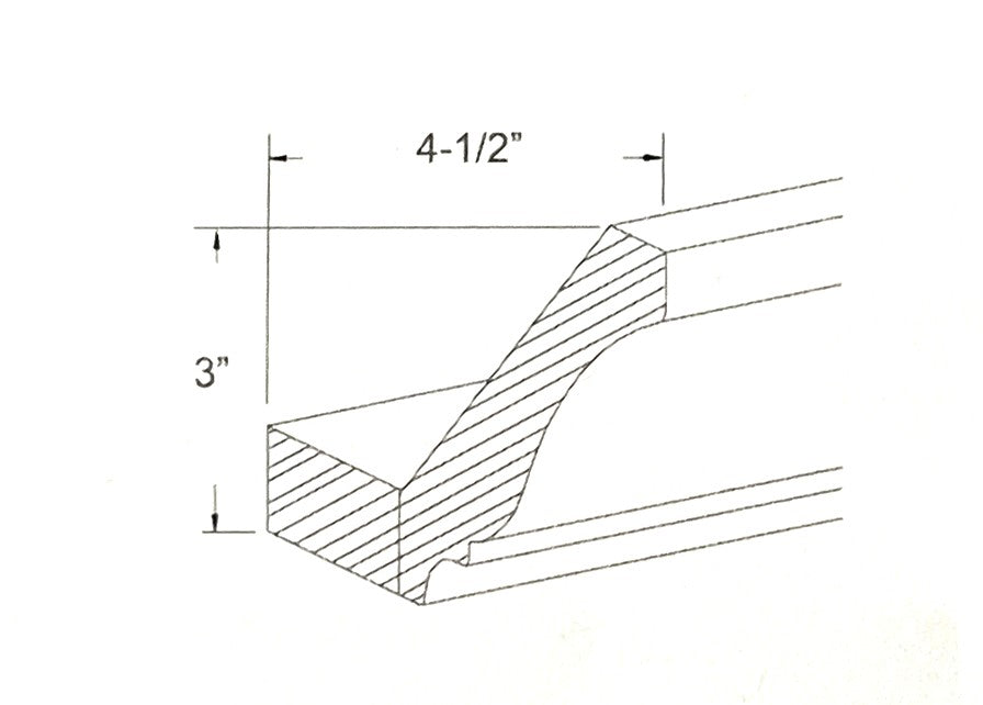 Crown with Base -Molding 4 1/4"H
