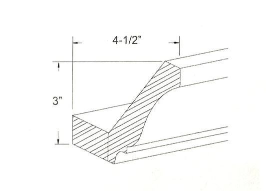 Crown with Base -Molding 4 1/4"H
