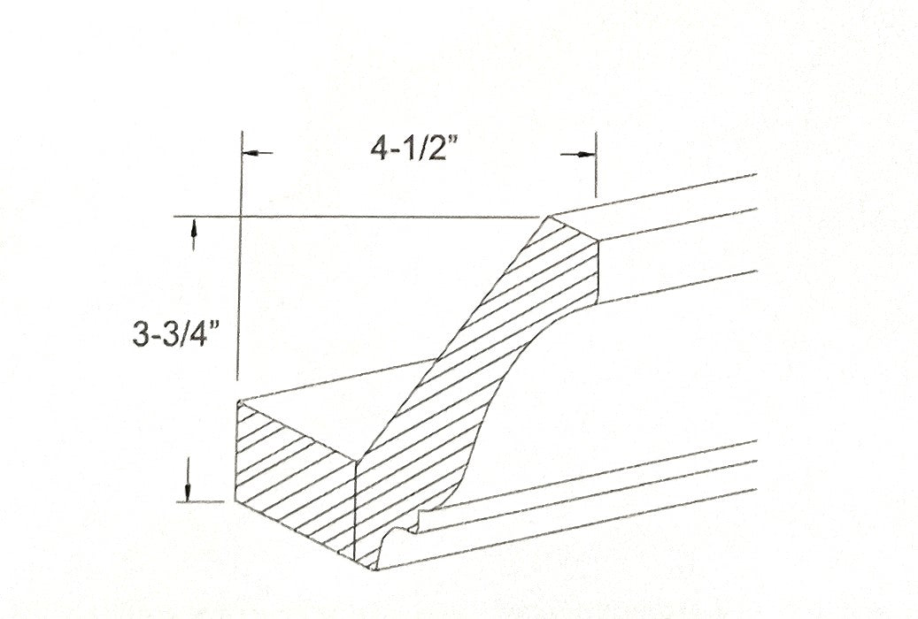 Large Crown with Base - Molding 5 1/4"H