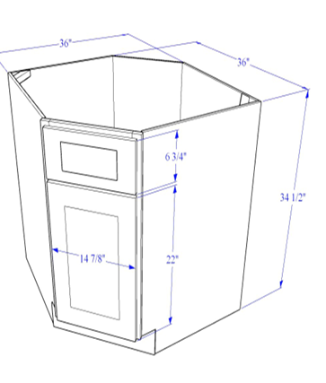 Diagonal Corner Sink Base   - Essential Collection