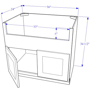 Farm Sink Base   - Essential Collection