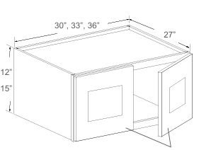 Refrigerator Wall Cabinet - 30"-36"W x 12"H & 15"H