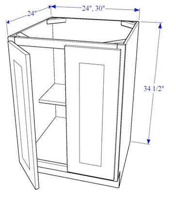 Base Cabinet Full Height 2 Doors - Essential Collection