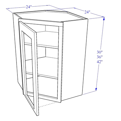 Glass Wall Cabinet Diagonal Corner - Essential Collection