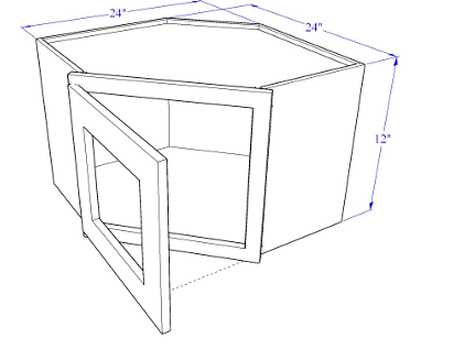 Glass Diagonal Corner Stacker 1 Door - Essential Collection