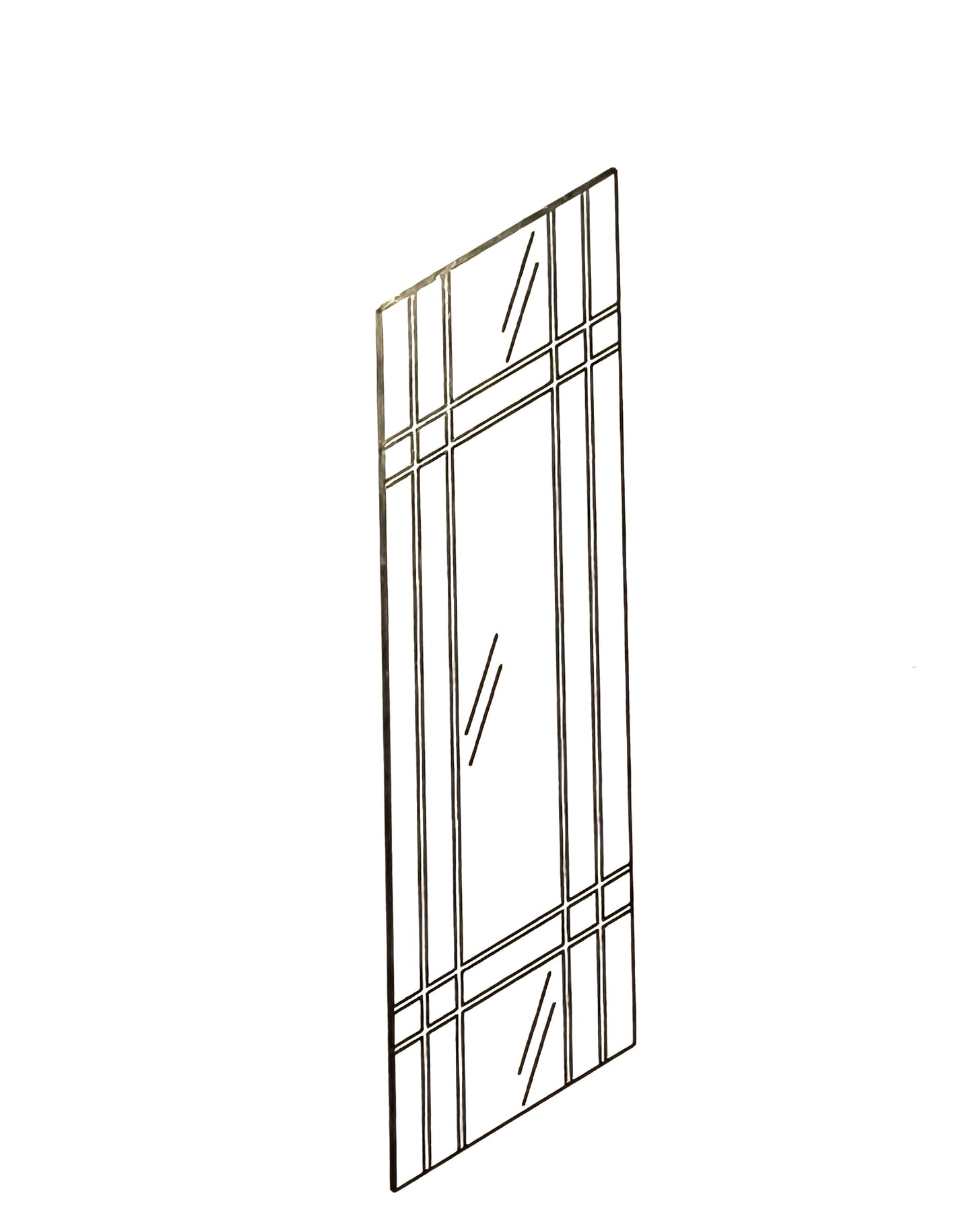 Glass Door & Shelf Inserts - Tempered - Clear or Grid Pattern