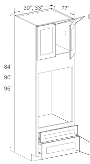 30" & 33" - Tall Oven Cabinet 84"/90"/96"H