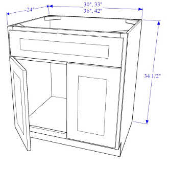 Sink Base Cabinet with 1 Drawer & 2 Doors - Essential Collection