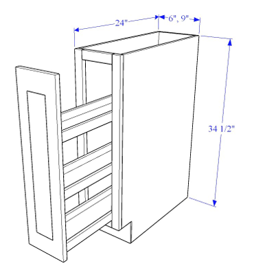 Spice Rack Pull Out Base Cabinet   - Essential Collection