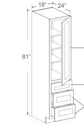 Vanity Linen Cabinet with Drawers