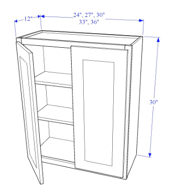 Wall Cabinet 30" Height 2 Doors - Essential Collection