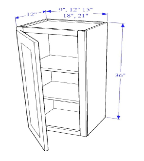 Wall Cabinet 1 Door/ 36" Height - Essential Collection