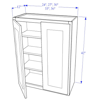 Wall Cabinet 42" Height 2 Doors - Essential Collection