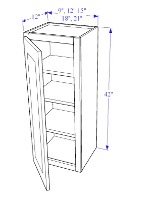 Wall Cabinet 1 Door /42" Height - Essential Collection