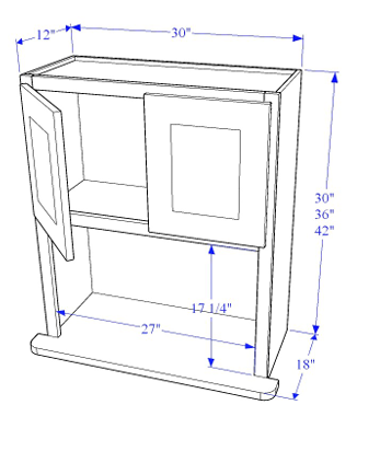 Microwave Wall Cabinet - 2 Doors -Essential Collection